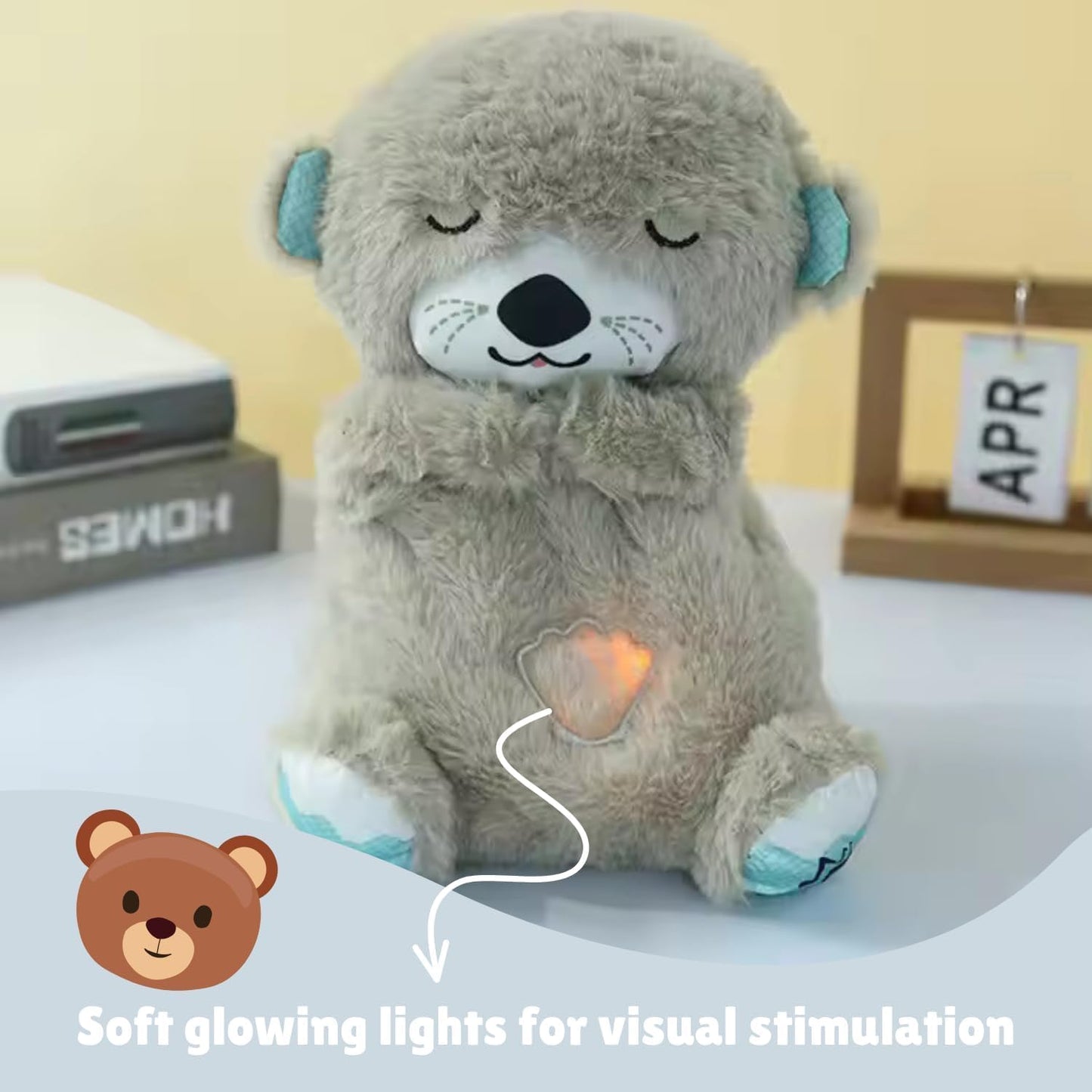 NRKK Baby Plush Toy with Music, Lights & Breathing Motion, Interactive Teddy Bear for Sensory Learning, Soft Stuffed Animal Newborn Babies, Musical Toy Kids Best Birthday Gift (Multicolor)