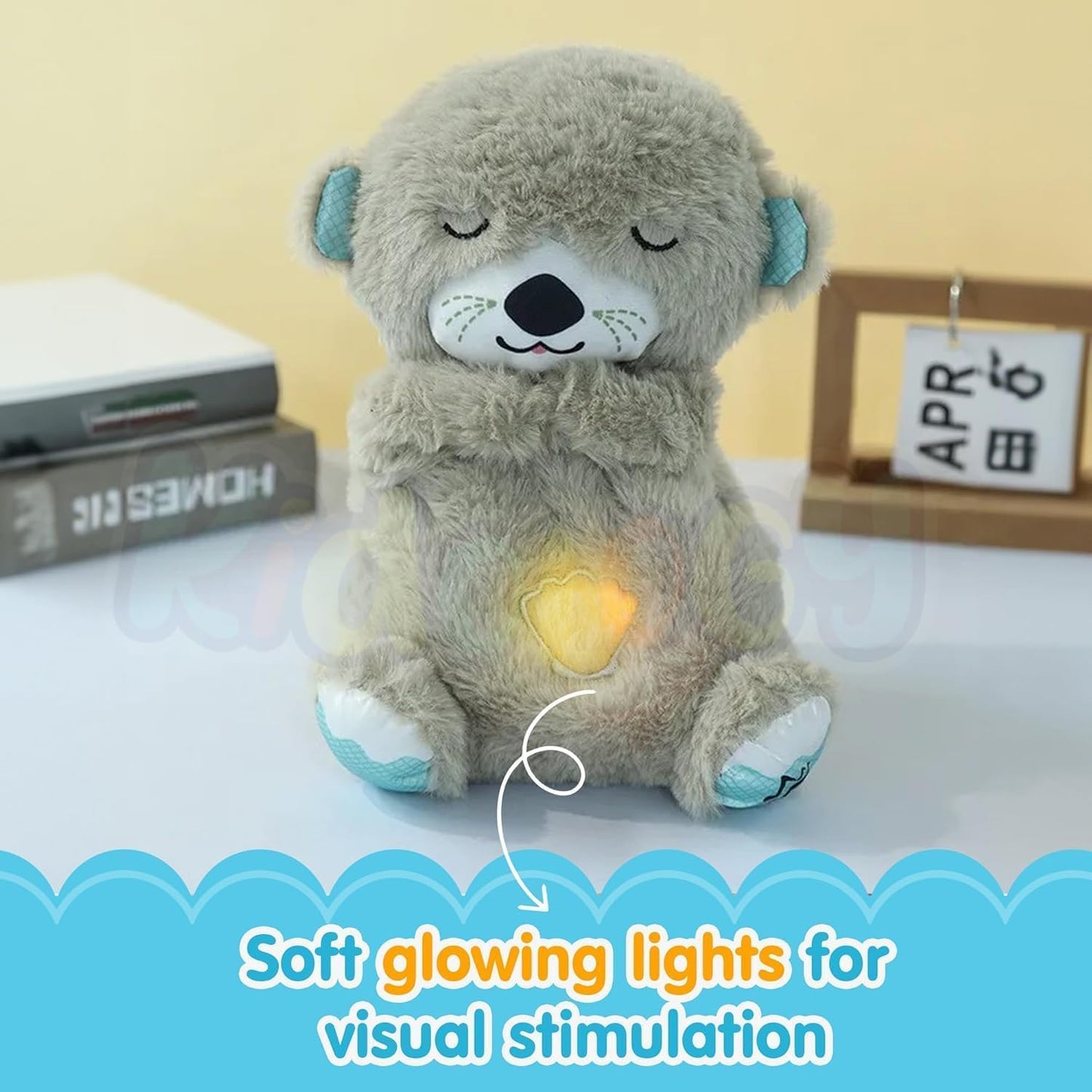 NRKK Baby Plush Toy with Music, Lights & Breathing Motion, Interactive Teddy Bear for Sensory Learning, Soft Stuffed Animal Newborn Babies, Musical Toy Kids Best Birthday Gift (Multicolor)