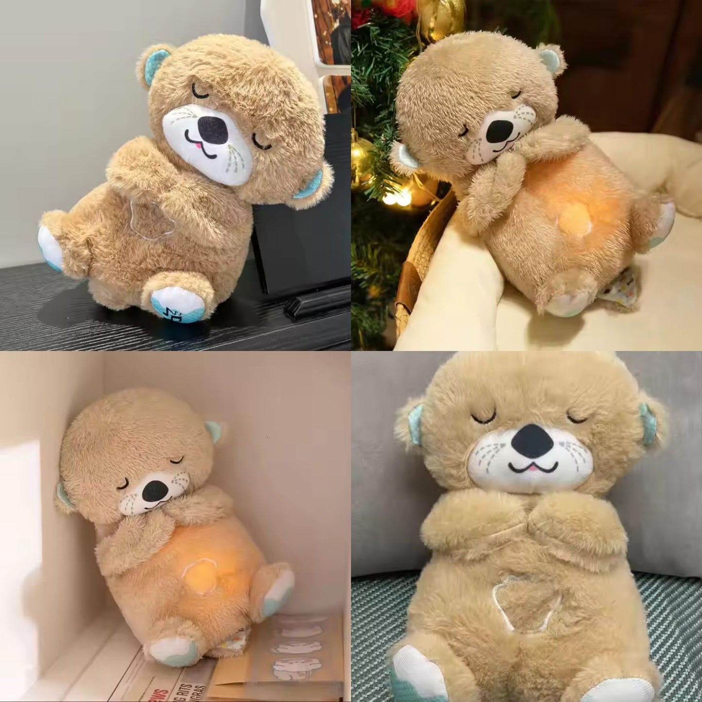 NRKK Baby Plush Toy with Music, Lights & Breathing Motion, Interactive Teddy Bear for Sensory Learning, Soft Stuffed Animal Newborn Babies, Musical Toy Kids Best Birthday Gift (Multicolor)
