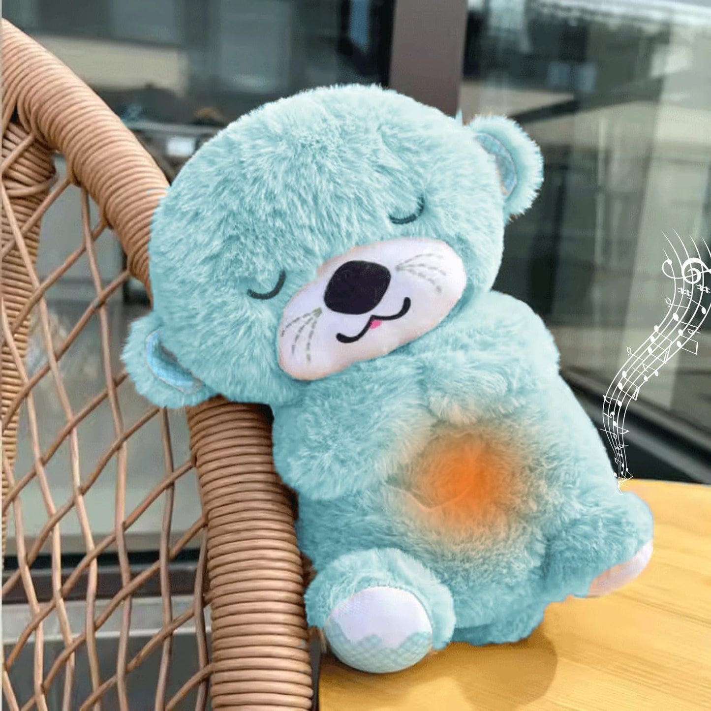 NRKK Baby Plush Toy with Music, Lights & Breathing Motion, Interactive Teddy Bear for Sensory Learning, Soft Stuffed Animal Newborn Babies, Musical Toy Kids Best Birthday Gift (Multicolor)