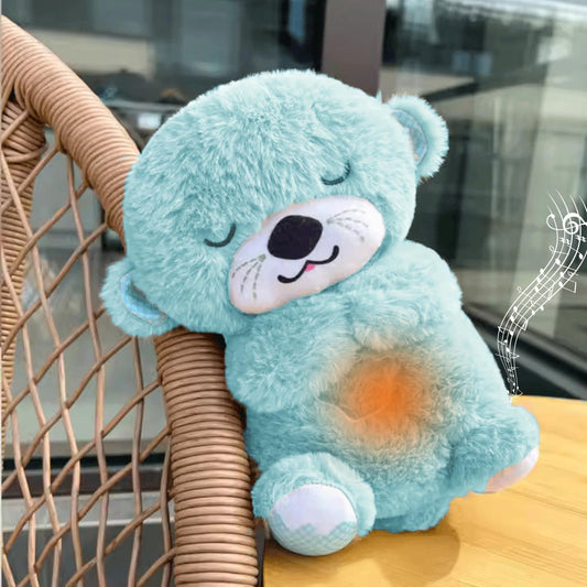 NRKK Baby Plush Toy with Music, Lights & Breathing Motion, Interactive Teddy Bear for Sensory Learning, Soft Stuffed Animal Newborn Babies, Musical Toy Kids Best Birthday Gift (Multicolor)